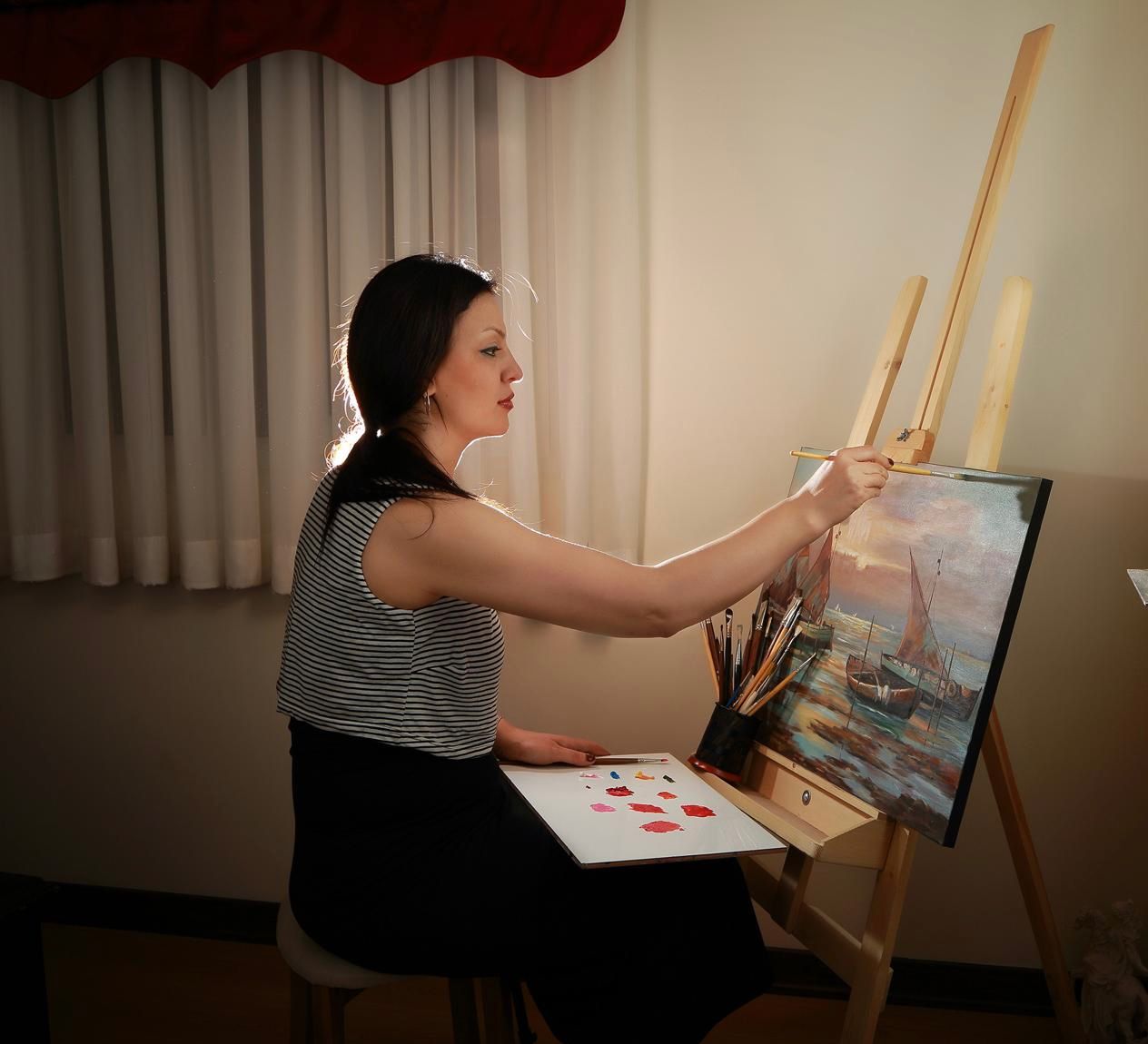 The artist painting